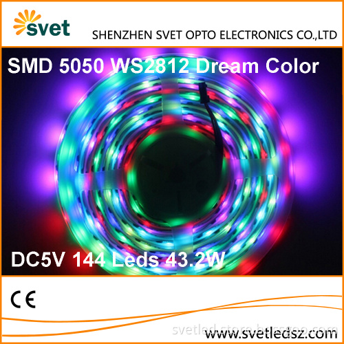 SMD 5050 WS2812 DC 5V 144 Led Pixel Strip
